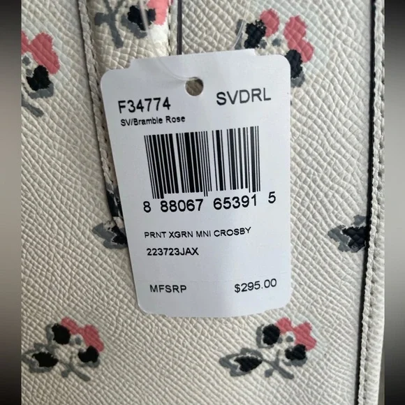 NWT！COACH CROSBY MINI CARRYALL IN PRINTED CROSSGRAIN LEATHER (COACH F34774)